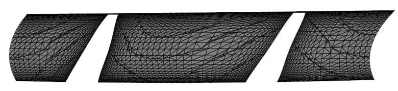 Impeller mesh at 50% span surface